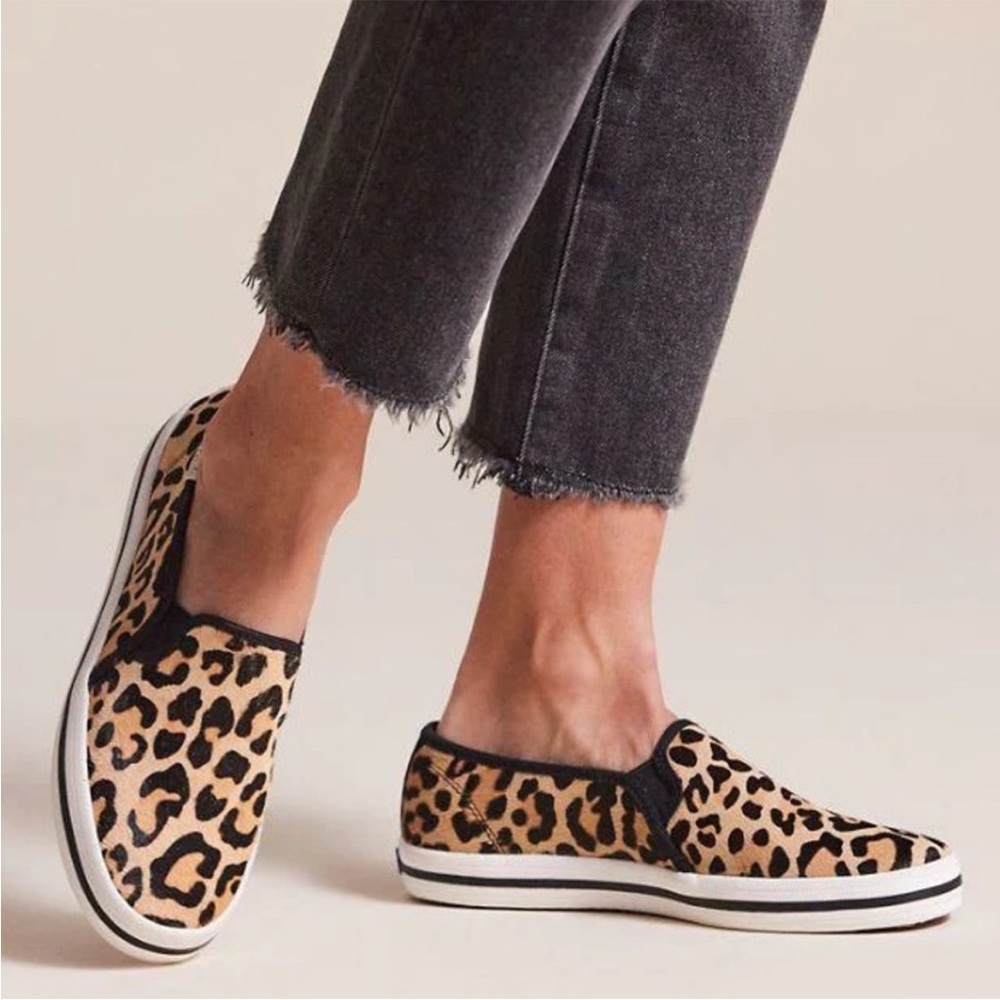 Keds x Kate Spade genuine calf hair slip-on sneakers shoes size 9.5M
